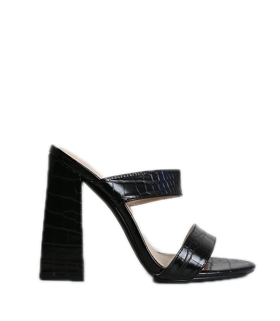 Πέδιλα crocro mules με λουράκια (Μαύρο)